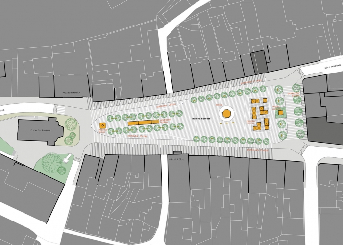 Husovo náměstí ve Vamberku