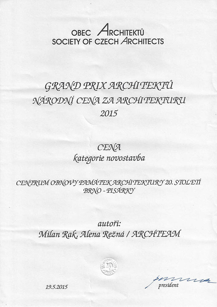 GRAND PRIX ARCHITEKTŮ 2015