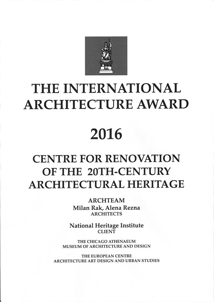 THE INTERNATIONAL ARCHITECTURE AWARD 2016